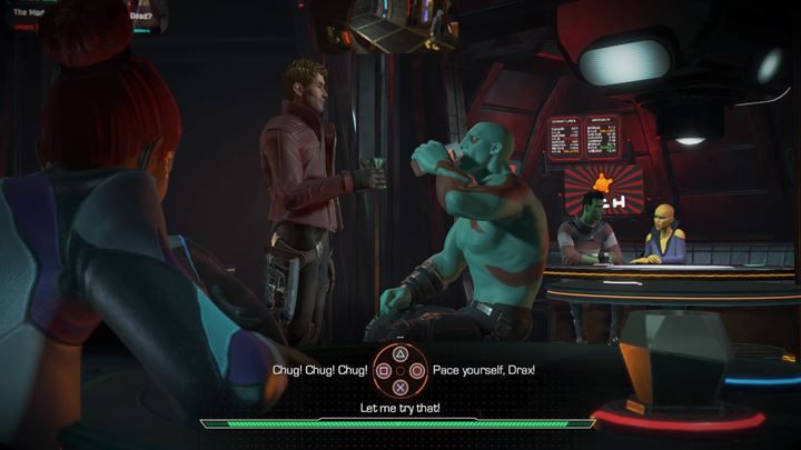 Komentarz: Niezależnie od wyboru, Peter odpowie żartobliwie i nie wpłynie to na relację z Gamorą - Knowhere - wizyta w barze | Guardians of the Galaxy - Guardians of the Galaxy: The Telltale Series - poradnik do gry