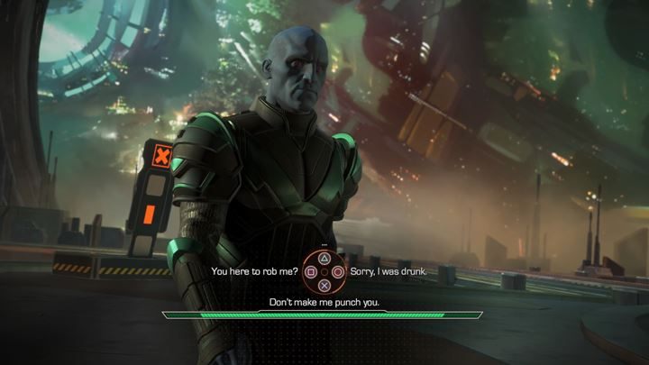 Mimo tego, że jakość zwłok pozostawia wiele do życzenia, w końcu transakcja dojdzie do skutku - Oddanie ciała Thanosa w ręce Collectora | Guardians of the Galaxy - Guardians of the Galaxy: The Telltale Series - poradnik do gry