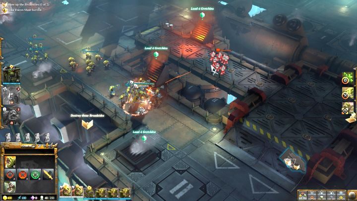 Początek misji i pierwsze działa do zniszczenia. - Misja 7 - Nadciąga Ciemność | Kampania - opis przejścia - Warhammer 40,000: Dawn of War III - poradnik do gry