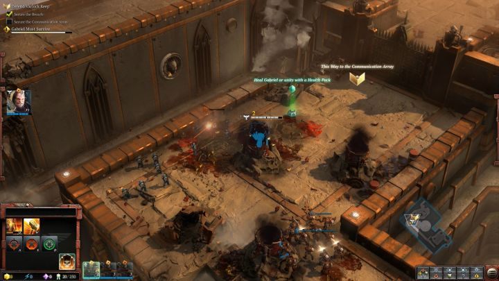 Pierwsza z wielu apteczek, które znajdziesz podczas kampanii. - Misja 1 - Obrona Twierdzy Varlock | Kampania - opis przejścia - Warhammer 40,000: Dawn of War III - poradnik do gry