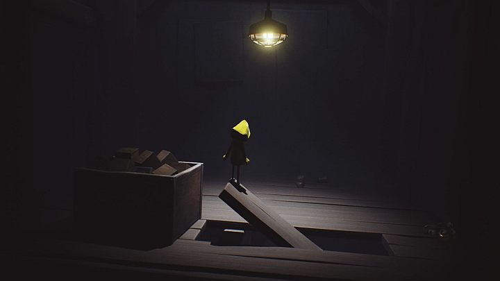 Odchyl deskę i zejdź na dół. - Little Nightmares: Pokój z butami i pomieszczenie z zabawkami - solucja - Little Nightmares - poradnik do gry