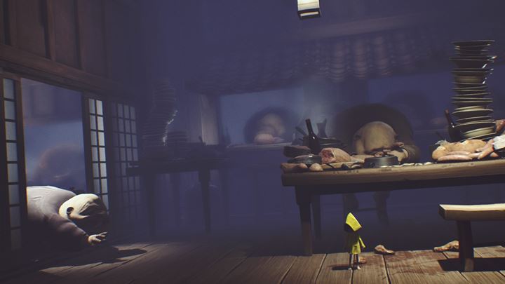 Obżarstwo nie popłaca - bestia utknie w drzwiach. - Wkroczenie na stołówkę | The Guest Area - solucja, opis przejścia - Little Nightmares - poradnik do gry