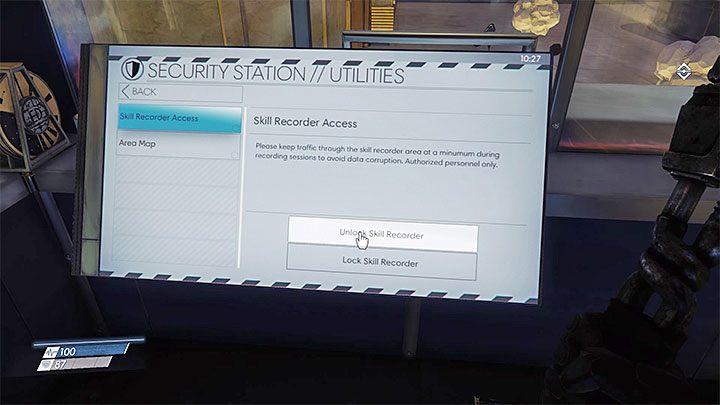 Po włamaniu się do komputera przejdź do ostatniej zakładki (Utilities) i wybierz pierwszą opcję z listy, a więc odblokowanie dostępu do pomieszczeń Skill Recorder - Jak przedostać się na górny poziom Działu neuromodów? | Prey - Prey - poradnik do gry