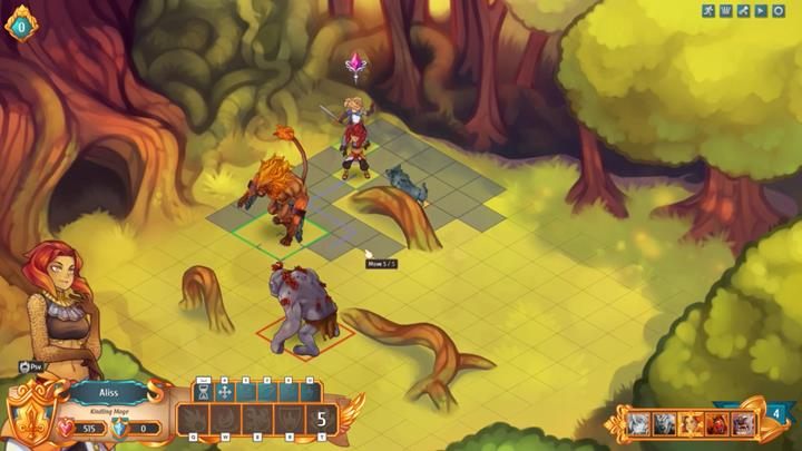Na szczęście, wcześniej rzucona bariera spopieli jednego z wilków, a drugi polegnie od ciosów Kaya - Przykładowe potyczki | Podziemia i walka | Regalia Of Man And Monarchs - Regalia: Of Men And Monarchs - poradnik do gry