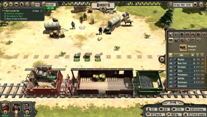 Jeden z obozów bandytów - Porównanie sposobów zarabiania | Transport Bounty Train - Bounty Train - poradnik do gry