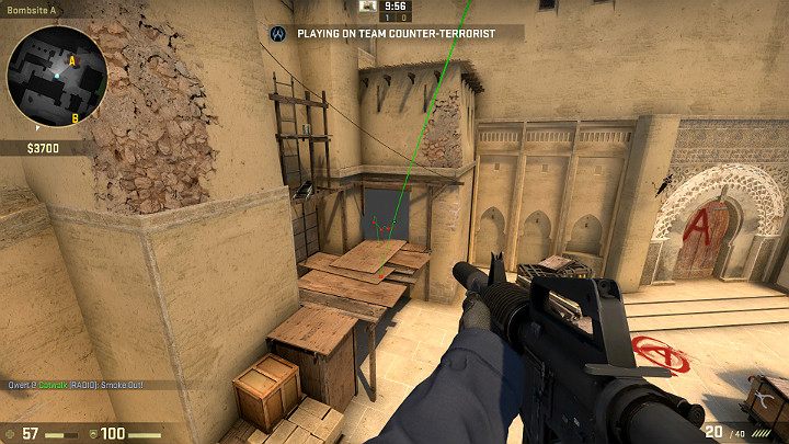Poprawnie wykonany rzut skutkuje całkowitym zasłonięciem widoczności Graczy wychodzących z pałacu na punkt A - Mirage | Mapy turniejowe | CS GO - CS GO - poradnik do gry