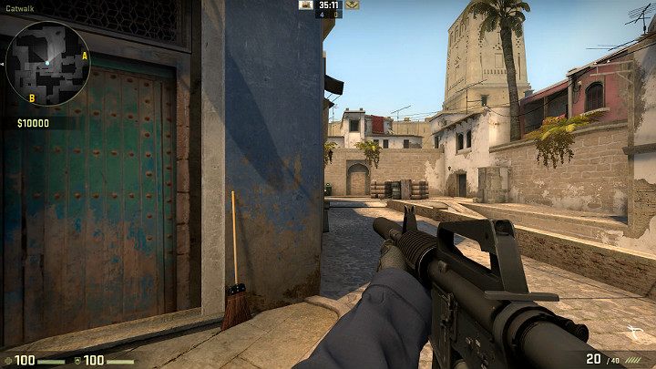 Kolejnym punktem wartym sprawdzenia jest róg budynku za którym może stać przeciwnik mierzący w stronę okna lub łącznika - Mirage | Mapy turniejowe | CS GO - CS GO - poradnik do gry