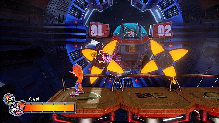 Przez całą bitwę do atakowania bossa musisz używać jabłek - Mech Wrecked | Crash Bandicoot 2 | Trofea - Crash Bandicoot N. Sane Trilogy - poradnik do gry