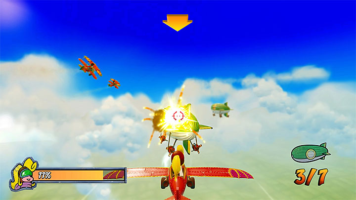 Nadrzędnym celem tej misji jest doprowadzenie do zestrzelenia siedmiu sterowców i możesz je atakować w dowolnej kolejności - Bye Bye Blimps | Crash Bandicoot 3 | Opis przejścia | Crash N. Sane Trilogy - Crash Bandicoot N. Sane Trilogy - poradnik do gry