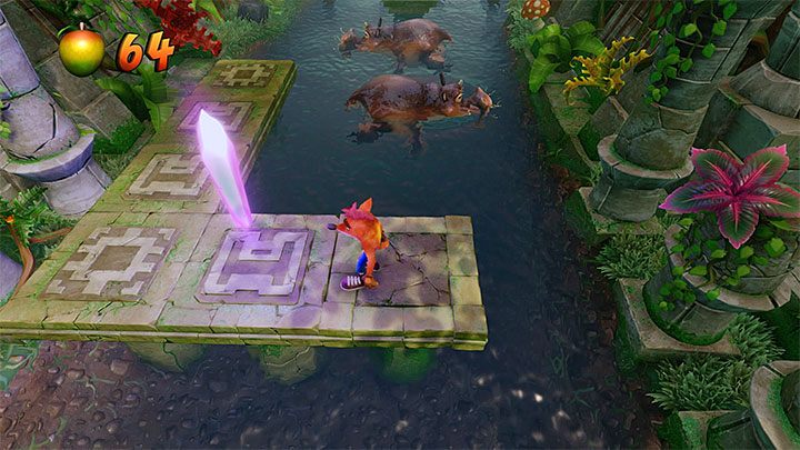 Niezależnie od tego czy odwiedziłeś sekretny obszar czy też nie musisz kontynuować podróż w górę rzeki - Hang Eight | Jungle Warp Room | Opis przyjścia | Crash Bandicoot N. Sane Trilogy - Crash Bandicoot N. Sane Trilogy - poradnik do gry