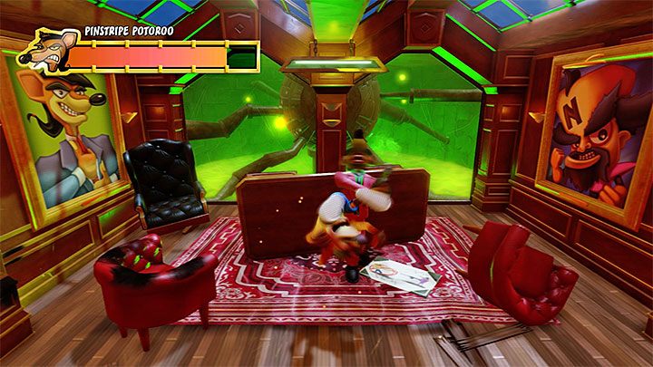 Nie wychylaj się zza zasłony tylko czekaj na właściwy moment - Pinstripe Patooey | Crash Bandicoot - Trofea - Crash Bandicoot N. Sane Trilogy - poradnik do gry