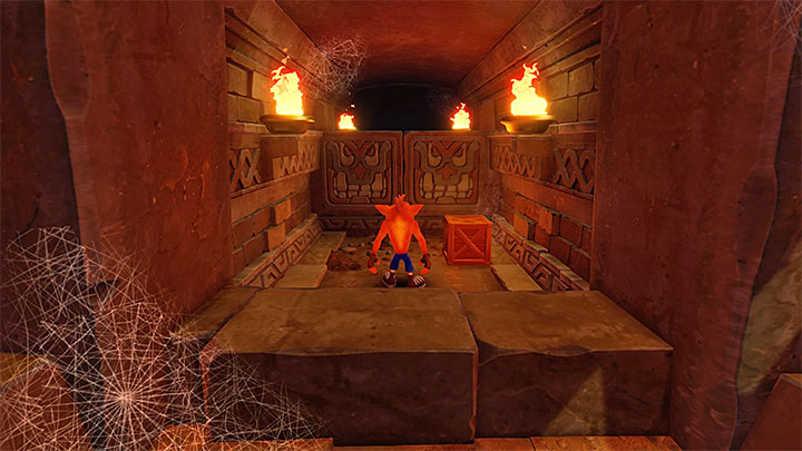 Pierwsza pułapka jest tuż obok miejsca startu i są to wyskakujące włócznie - Temple Ruins | Wumpa Island | Opis przejścia | Crash Bandicoot N. Sane Trilogy - Crash Bandicoot N. Sane Trilogy - poradnik do gry