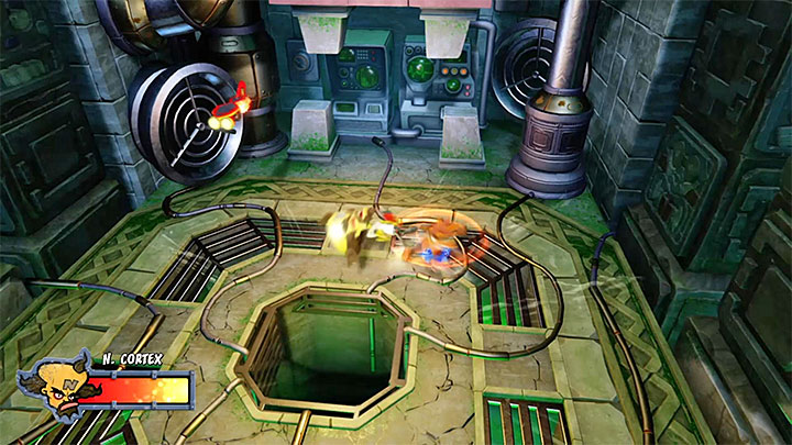 Atak z wykorzystaniem min osłabi Cortexa i rozpoznasz to po tym, że utraci pole siłowe (obrazek 1) - Cortex N. Carcerated | Crash Bandicoot 3 | Trofea - Crash Bandicoot N. Sane Trilogy - poradnik do gry
