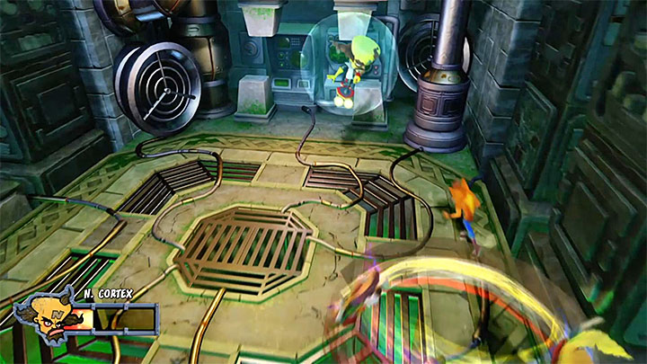 W ostatniej trzeciej fazie jedyną zmianą ponownie będzie zachowanie się walczących mask - Cortex N. Carcerated | Crash Bandicoot 3 | Trofea - Crash Bandicoot N. Sane Trilogy - poradnik do gry