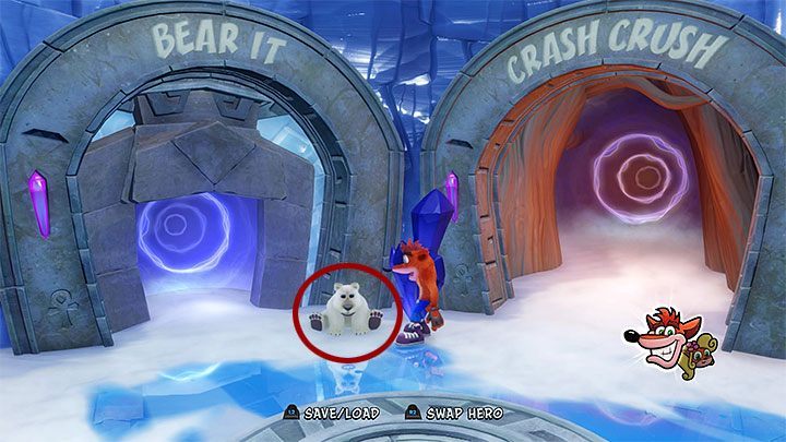Wskocz kilka razy na małego niedźwiadka w pomieszczeniu Ice Warp Room - Ice Warp Room - opis tetapu | Crash Bandicoot N. Sane Trilogy - Crash Bandicoot N. Sane Trilogy - poradnik do gry