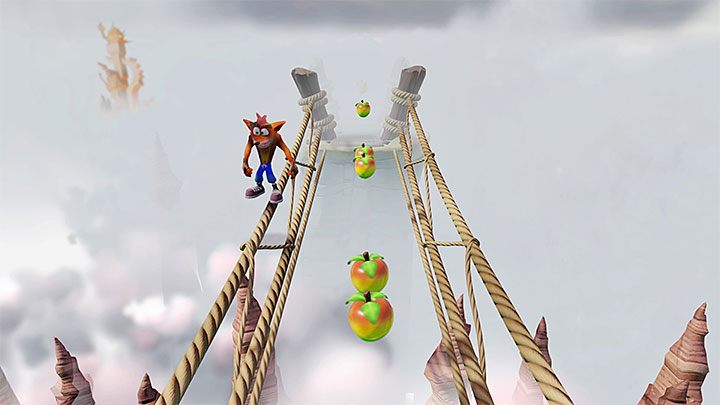 Po rozpoczęciu etapu zacznij od skierowania się w dół - The High Road | Cortex Island | Opis przejścia | Crash Bandicoot N. Sane Trilogy - Crash Bandicoot N. Sane Trilogy - poradnik do gry