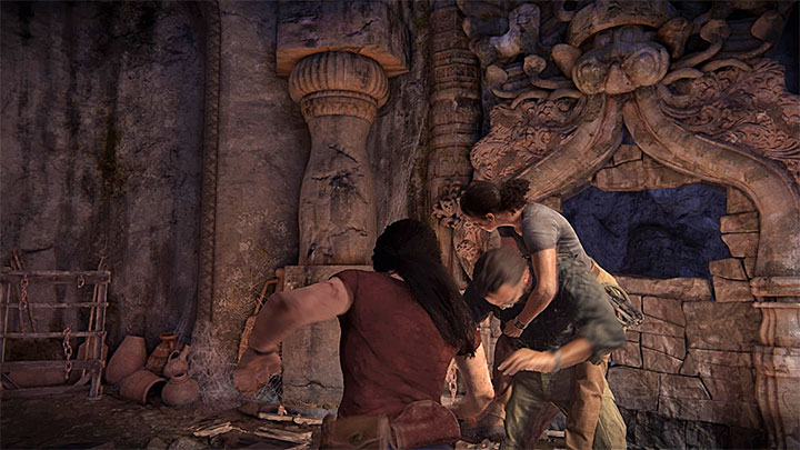 Atakuj Asava po serii uników oraz po tym jak wskoczy mu na plecy Nadine - 5 - Wielka bitwa - Spotkanie z Asavem | Opis przejścia - Uncharted: Zaginione Dziedzictwo - poradnik do gry