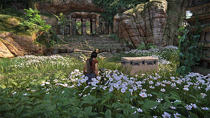 Skrzynkę możesz odnaleźć w północno-wschodniej części mapy - 4 - Ghaty Zachodnie - Zdjęcia, opcjonalne rozmowy i skrzynki | Sekrety - Uncharted: Zaginione Dziedzictwo - poradnik do gry