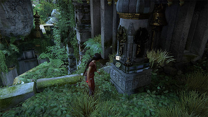 Po zjechaniu na dół powrócisz do obszaru z dolnymi rękami Shivy - Rozwiązanie zagadki z posągiem Shivy | Opis przejścia - Uncharted: Zaginione Dziedzictwo - poradnik do gry