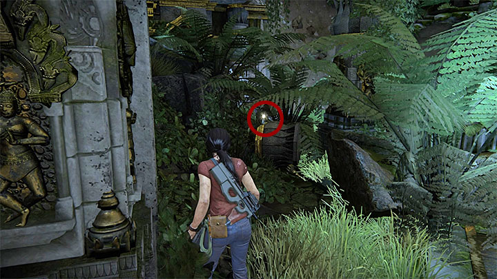 Skarb ten możesz odnaleźć niedługo po wdrapaniu się po raz pierwszy na ruiny zlokalizowane na lewo od posągu Shivy - 7 - Zaginione dziedzictwo | Sekrety | Uncharted Zaginione Dziedzictwo - Uncharted: Zaginione Dziedzictwo - poradnik do gry