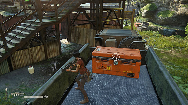 Druga skrzynka znajduje się w prawej części stacji kolejowej - 8 - Sekrety w rozdziale Wspólniczki (Partners) | Sekrety - Uncharted: Zaginione Dziedzictwo - poradnik do gry