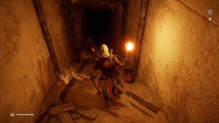Idz prosto, w pewnym momencie będziesz musiał zeskoczyć z drogi, po której szedłeś - Grobowiec Chefrena - Tomb of the Khafre | Giza | Grobowce | AC Origins - Assassins Creed Origins - poradnik do gry
