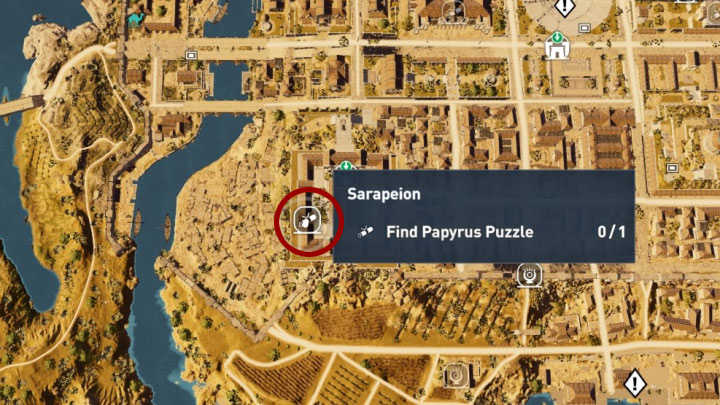 Papirus ten odnajduje się w lokacji Sarapeion w prowincji Alexandria - Papirusy w Aleksandrii | Assassins Creed Origins - Assassins Creed Origins - poradnik do gry