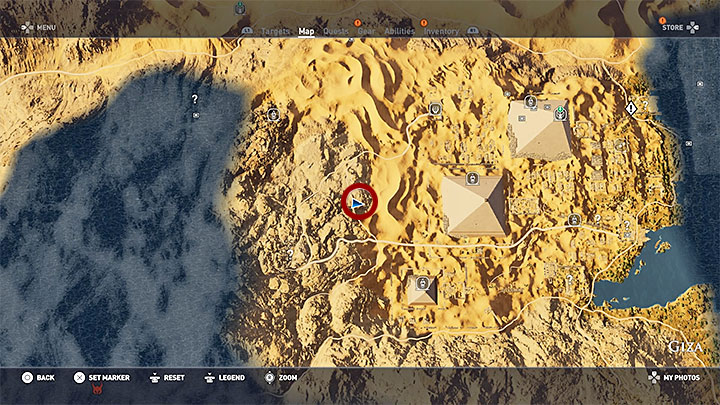 Ześlizgnij się z piramidy i wyrusz w stronę skał-grzybków - Papirusy w Gizie | Giza | Papirusy | Assassins Creed Origins - Assassins Creed Origins - poradnik do gry