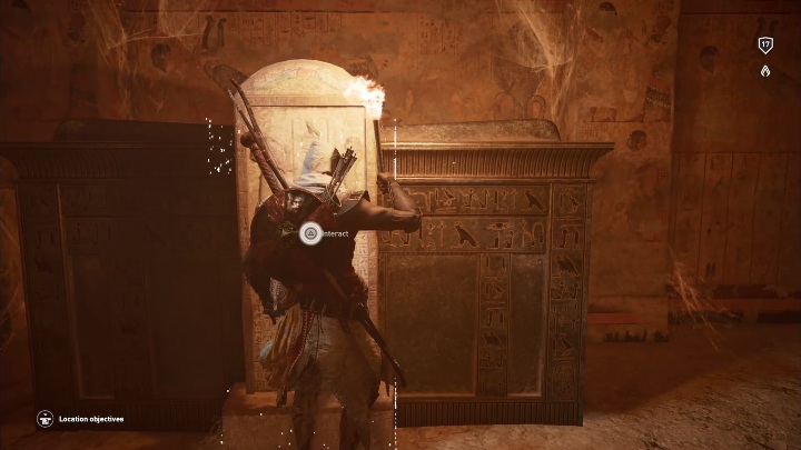 Zaraz za ścianą znajduje się tablica - Grobowiec Nomarchy - Nomarchs Tomb and Seshem eff | Czarna Pustynia | Grobowce - Assassins Creed Origins - poradnik do gry