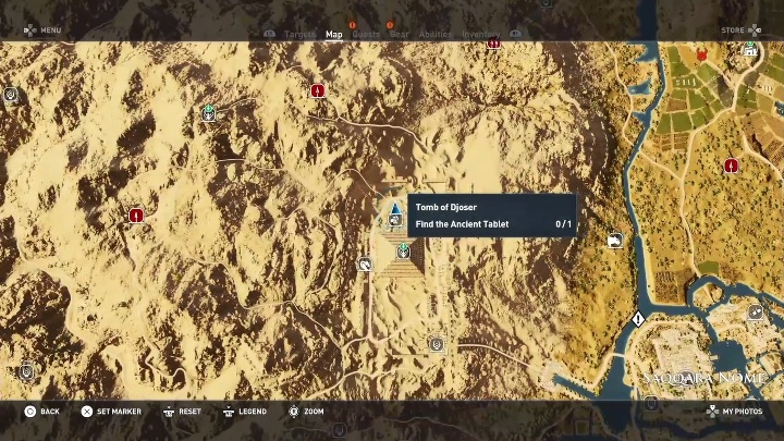 Wejście do Tomb of Dhoser znajduje się na dole piramidy - Grobowiec Dżesera - Tomb of Djoser | Nom Sakkara - Saqqara Nome | Grobowce - Assassins Creed Origins - poradnik do gry