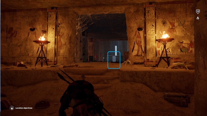 Wokół tablicy znajdują się przeciwnicy na lvl 34 - Grobowiec Tomb of Smenkhare and Eeyoo Sekedoo Aat | Haueris Nome | Grobowce - Assassins Creed Origins - poradnik do gry