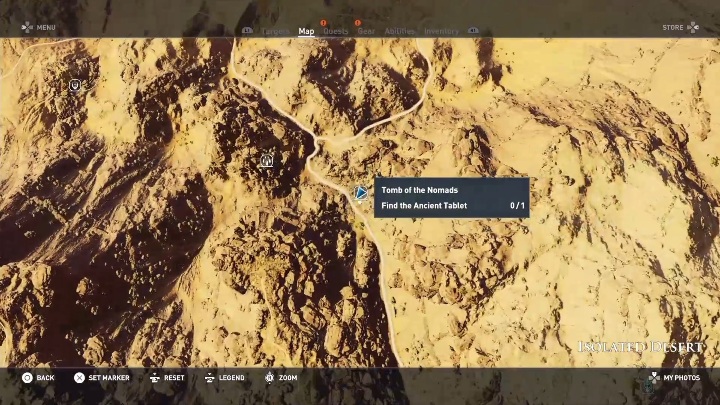 Wejście do grobowca znajduje się wśród gór, w obozie - Grobowiec Nomadów - Tomb of the Nomads | Odosobniona pustynia | Grobowce - Assassins Creed Origins - poradnik do gry