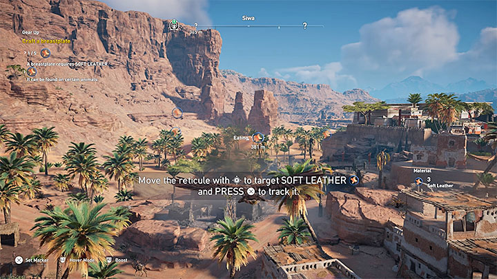Założeniem questu jest ulepszenia napierśnika Bayeka i musisz w związku z tym pozyskać stosowne surowce - Siwa Zadania poboczne, mapa questów | Solucja Assassins Creed Origins - Assassins Creed Origins - poradnik do gry