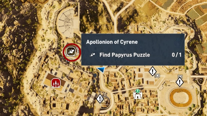 Papirus ten odnajduje się w lokacji Apollonion of Cyrene w prowincji Kyrenaika - Papirusy w Kyrenaika | Assassins Creed Origins - Assassins Creed Origins - poradnik do gry
