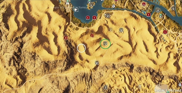 Pierwszy kamienny krąg w prowincji Iment Nome znajduje się na środku pustyni, w wschodniej części lokacji - Kamienne kręgi w Assassins Creed Origins - Assassins Creed Origins - poradnik do gry