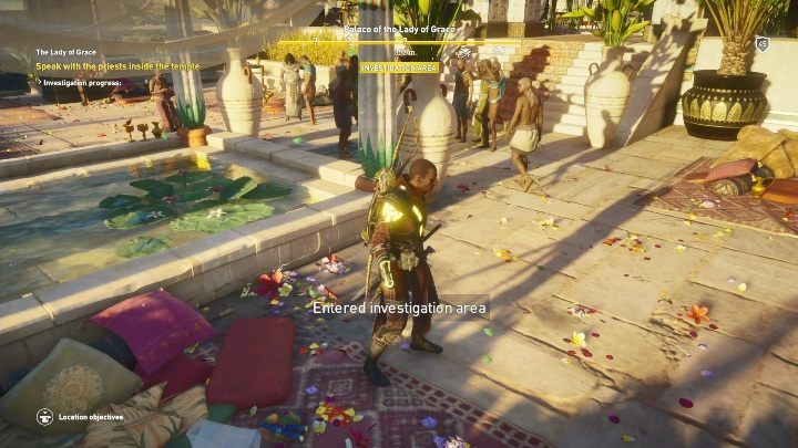 Na miejscu czeka cię kolejne śledztwo - Pani Miłosierdzia | Zadania główne, solucja Curse of the Pharaohs - Assassins Creed Origins - poradnik do gry