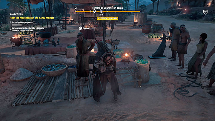 Porozmawiaj ponownie z Menehetem w świątyni Sekhmeta w Yamu - Zadania Iment Nome i Jezioro Mareotis, questy poboczne, mapa questów | Solucja - Assassins Creed Origins - poradnik do gry