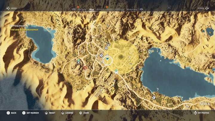 Aby go znaleźć, na terenie ukazanym na mapie, uruchom Senu - Fałszywa wyrocznia - The False Oracle | Zadania główne | Solucja AC Origins - Assassins Creed Origins - poradnik do gry