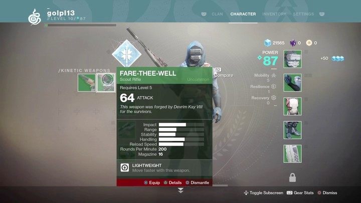 Proces rozmontowywania zbędnych broni - nie magazynuj tego, co słabe, nie będziesz miał już z tych przedmiotów pożytku - Destiny 2: Broń, pancerze - jak zdobywać? - Destiny 2 - poradnik do gry