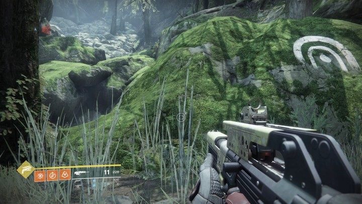 Wejście do Utraconego sektora - zwróć uwagę na charakterystyczną ikonę na skale, na mapie ujrzysz takie same - Destiny 2: Broń, pancerze - jak zdobywać? - Destiny 2 - poradnik do gry