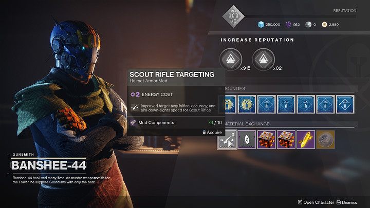Rusznikarz zajmuje się ulepszeniami, z jego engramów także najłatwiej je zdobyć - Destiny 2: Modyfikacje - lista, jak zdobywać? - Destiny 2 - poradnik do gry