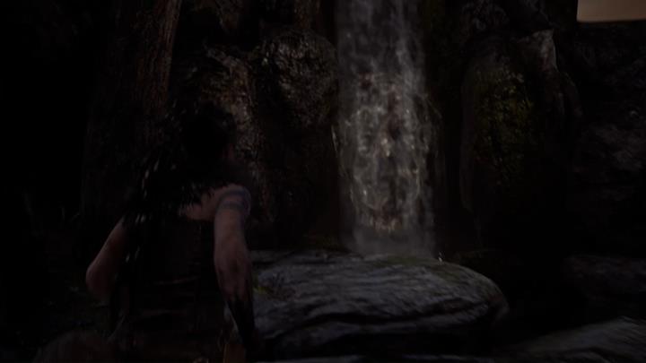 Obok wodospadu znajdziesz ukrytą twarz. - Hellblade Senuas Sacrifice: Drzwi z runami, Siedziba Surta - Hellblade: Senuas Sacrifice - poradnik do gry