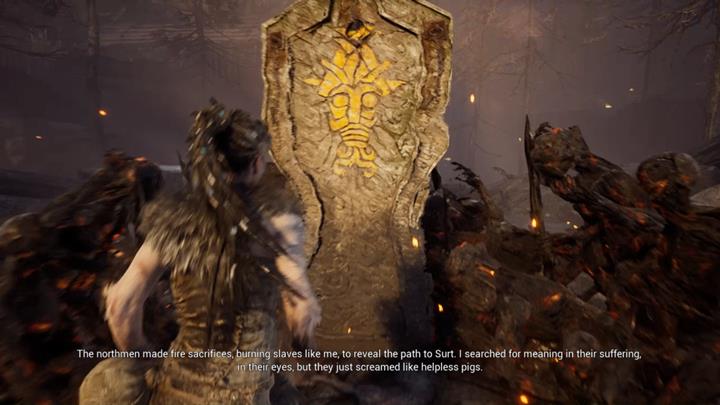 Gdy użyjesz bloku, wszystko dookoła się zapali. - Hellblade Senuas Sacrifice: Drugie płomienne wrota, Siedziba Surta - Hellblade: Senuas Sacrifice - poradnik do gry