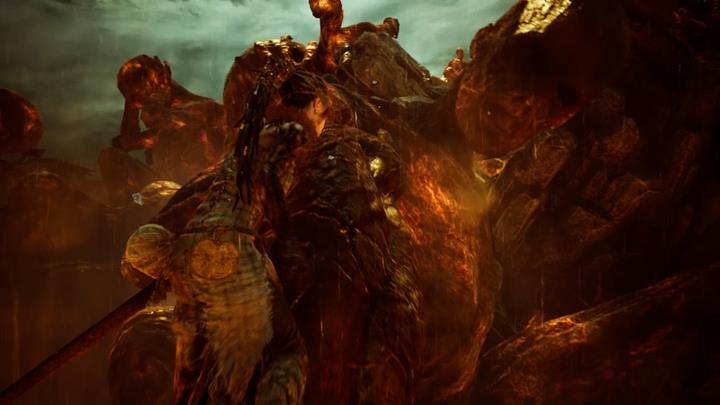 Przejdź po ręce giganta dalej. - Hellblade Senuas Sacrifice: Jak walczyć z falami wrogów? Kraina umarłych - Hellblade: Senuas Sacrifice - poradnik do gry