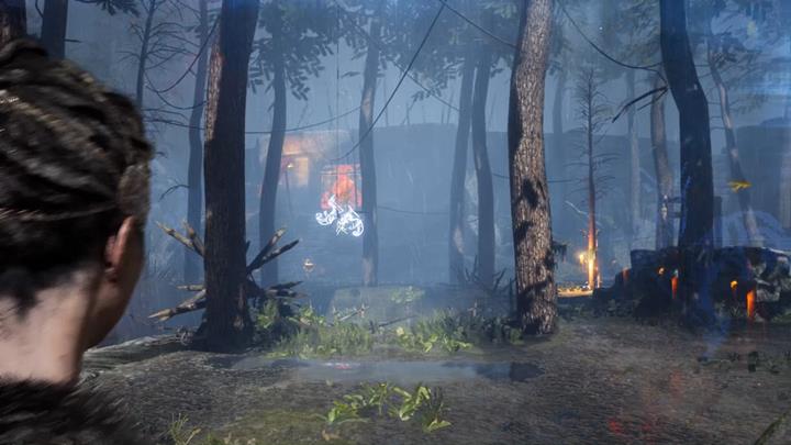 Oddal się od drzwi i ułóż symbol tak, by zrobić sobie przejście dalej. - Hellblade Senuas Sacrifice: Trzecie wrota w Legowisku Valravna - Hellblade: Senuas Sacrifice - poradnik do gry