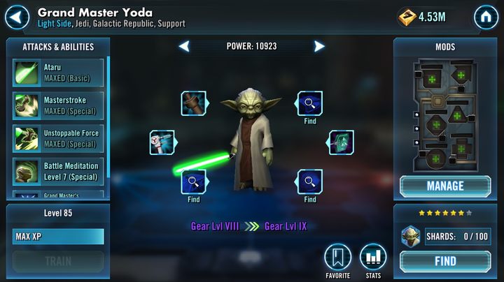 Nagrodą za ukończenie każdej walki jest konkretna liczba odłamków postaci, które następnie używane są do odblokowania jednostki - Jak zdobyć postać Grand Master Yoda w Star Wars Galaxy of Heroes? - Star Wars: Galaxy of Heroes - poradnik do gry