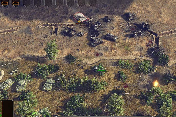 Dobrze ufortyfikowana linia, jest w stanie wytrzymać większość ataków przeciwnika. - Misja 4 - Bitwa pod Kurskiem | ZSRR | Kampania | Sudden Strike 4 - Sudden Strike 4 - poradnik do gry