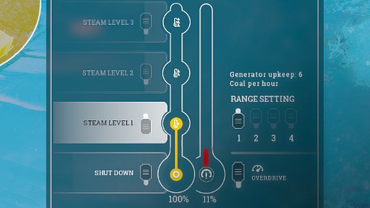 Z poziomu menu generatora, możesz kontrolować główną strefę ogrzewania. - Ciepło | Podstawy rozgrywki | Frostpunk - Frostpunk - poradnik do gry