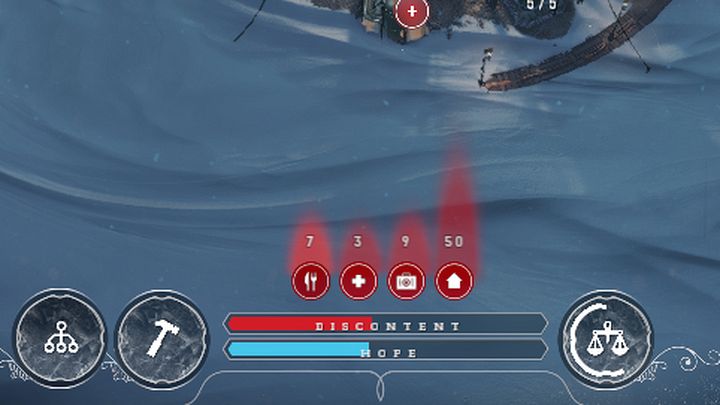 Ilość obywateli borykających się z danym problemem zmienia nieustannie. - Niezadowolenie i nadzieja | Podstawy rozgrywki | Frostpunk - Frostpunk - poradnik do gry