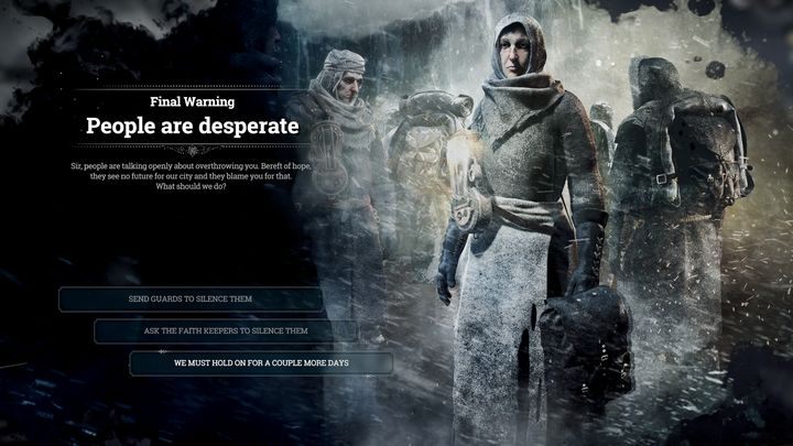 Część wydarzeń w trakcie scenariusza może doprowadzić do wyzerowania wskaźnika nadziei. - A New Home, scenariusz Frostpunk - Frostpunk - poradnik do gry